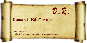 Domoki Rémusz névjegykártya